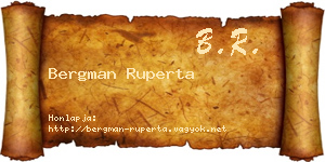 Bergman Ruperta névjegykártya